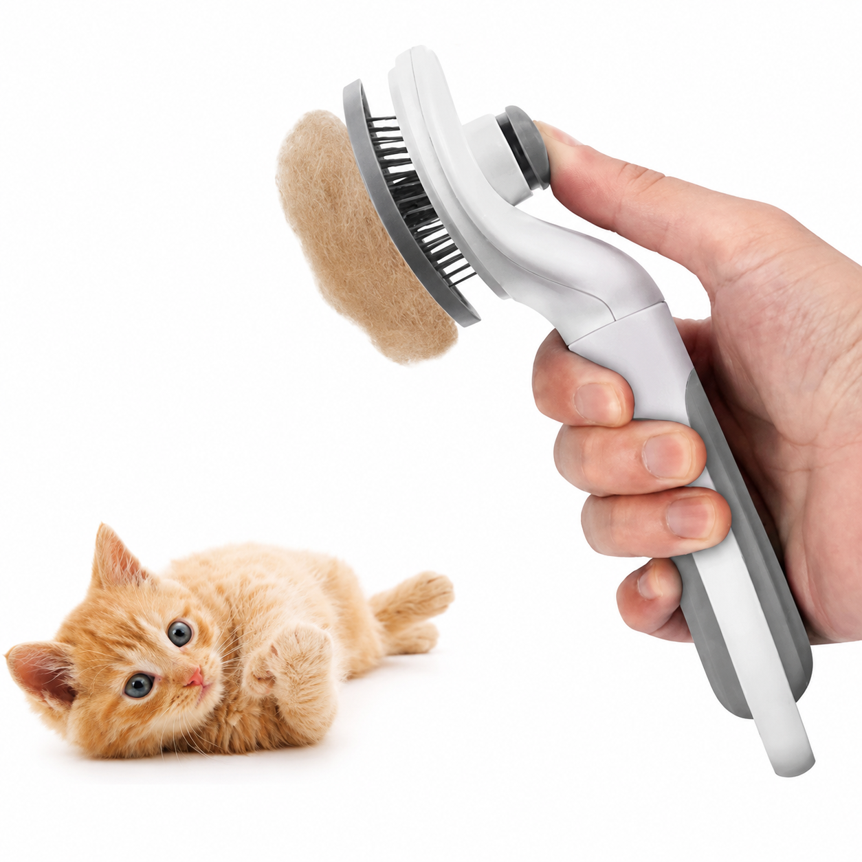 Premium Self-Cleaning Cat Grooming Brush